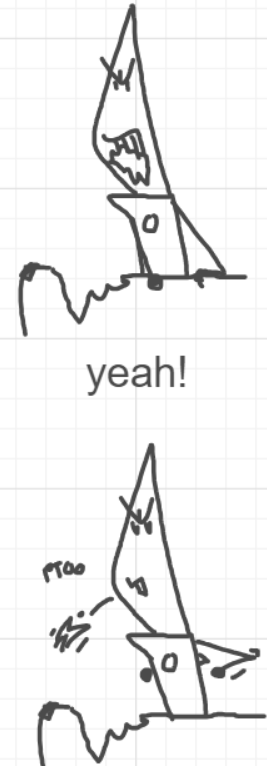 A panel from Ready Oar Knot, episode three of the Board Boards object show by Furretwalk/WalkingFurret.